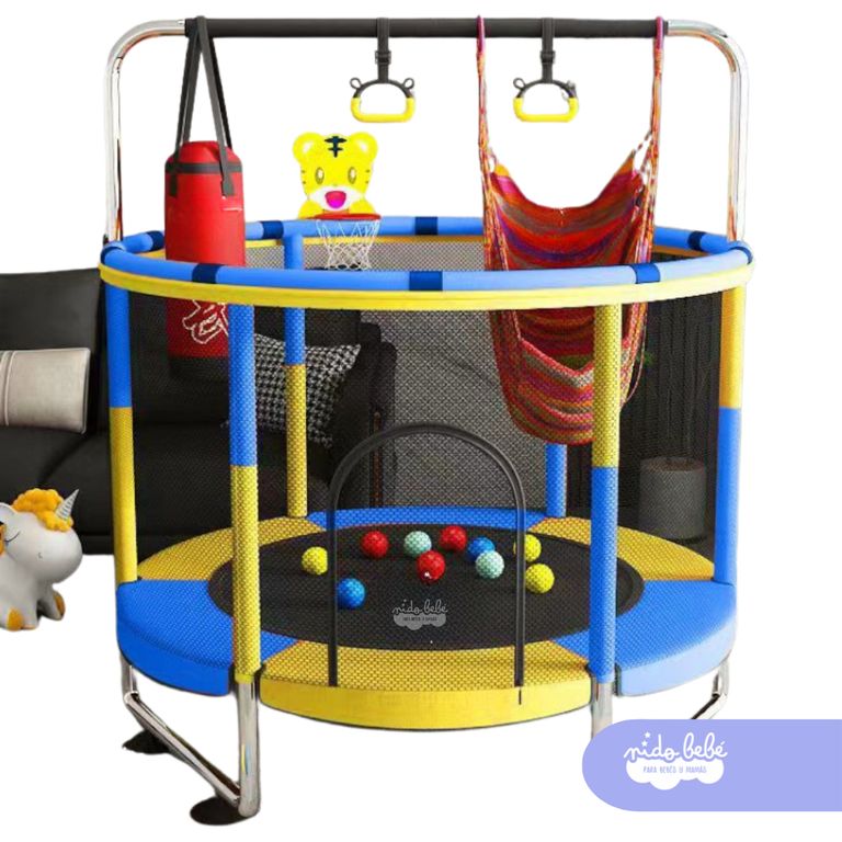 Juego CAMA SALTARINA FULL SMILE Amarillo con Azul