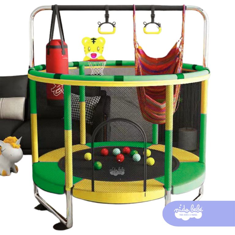 Juego CAMA SALTARINA FULL SMILE Amarillo con Verde