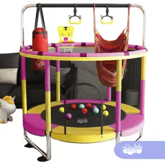 GENERICO - Juego CAMA SALTARINA FULL SMILE Amarillo con Rosa