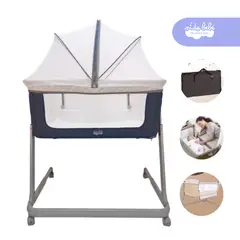 EBABY - Cuna Colecho Cloud para bebé color Azul