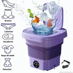 GENERICO - Mini Lavadora de Ropa Portátil Plegable - Purpura