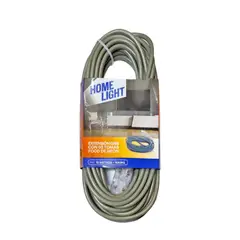 HOME LIGHT - Extensión Eléctrica Vulcanizado 15 Metros x 3 Tomas GRIS