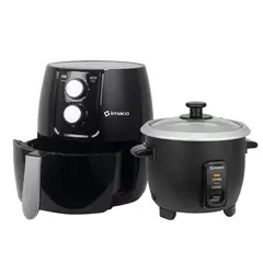 IMACO - Combo freidora de aire 2.6 litros olla arrocera 0.6lts