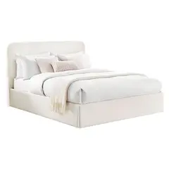 GENERICO - Cama Tapizada California Curvo Ivory 1.5 Plz