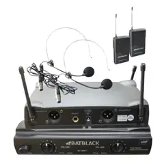 BATBLACK - Micrófono inalámbrico profesional tipo vincha bt-58kit uhf