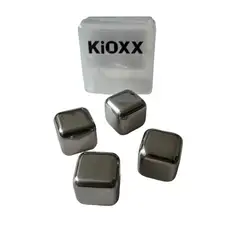 KIOXX - Set de 4 Cubos de Hielo de Acero Inoxidable