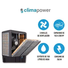 GENERICO - Enfriador de Aire Portátil ecológico 3 velocidades – 150m² – Negro