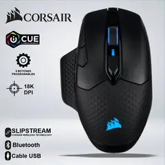 CORSAIR - MOUSE GAMER DARK CORE RGB PRO WIRELESS 18K DPI