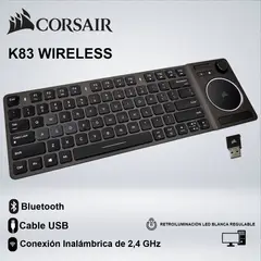 CORSAIR - TECLADO ENTRETENIMIENTO CORSAIR K83 BLUETOOTH INALAMBRICO
