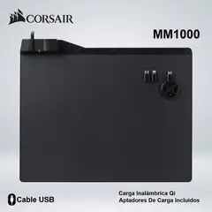 CORSAIR - MOUSEPAD CORSAIR MM1000 CARGA INALAMBRICA QI SUPERFICIE MICROTEXTURADA