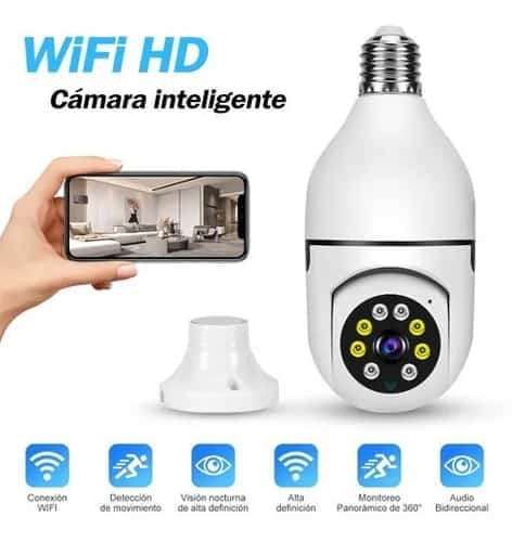 Foco Cámara de Seguridad IP WiFi Visión Nocturna 2.4 y 5GHz Bidireccional