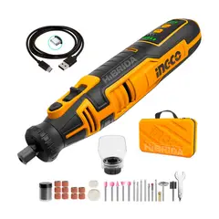 INGCO TOOLS - MINITORNO GRINDER 8V INCGO 67 ACS INALÁMBRICO USB TIPO C - CMGLI0801