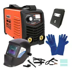 REDBO - Soldadora inversora 130A + mascara fotosensible + guantes de soldador