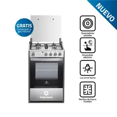 GENERICO - COCINA INDURAMA VIENA GRIS 4 HORNILLAS.