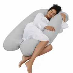 GENERICO - Almohada Embarazada antes y después 360° Soporte Lumbar Gris BaVI