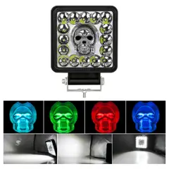 INMESOL - FARO LED CUADRADO ALTA Y BAJA LUZ BLANCA CALAVERA RGB FLASH