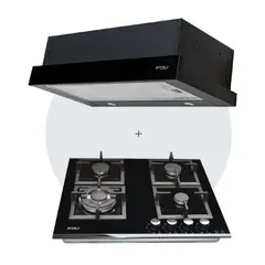 FDV - Combo Campana Easy Flow Black + Encimera Black 60 GLP