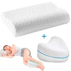 OEM - Pack 2en1 Almohada Viscoelástica con Memoria para Cabeza y Rodilla