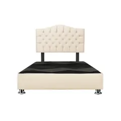 MUEBLES MACRUMO - Cama tapizada Varsovia - 2 Plz - Color Beige Claro