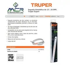 TRUPER - Hoja de sierra bimetal 12" x 24 dientes por pulgadas x3 und