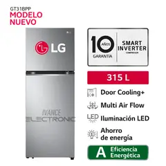 LG - Refrigeradora Top Freezer 315L con Door Cooling - GT31BPP