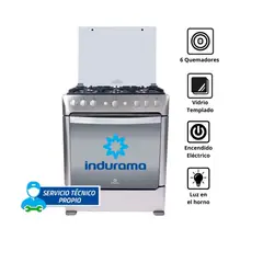 INDURAMA - COCINA PARMA ZAFIRO CROMA 6 QUEMADORES
