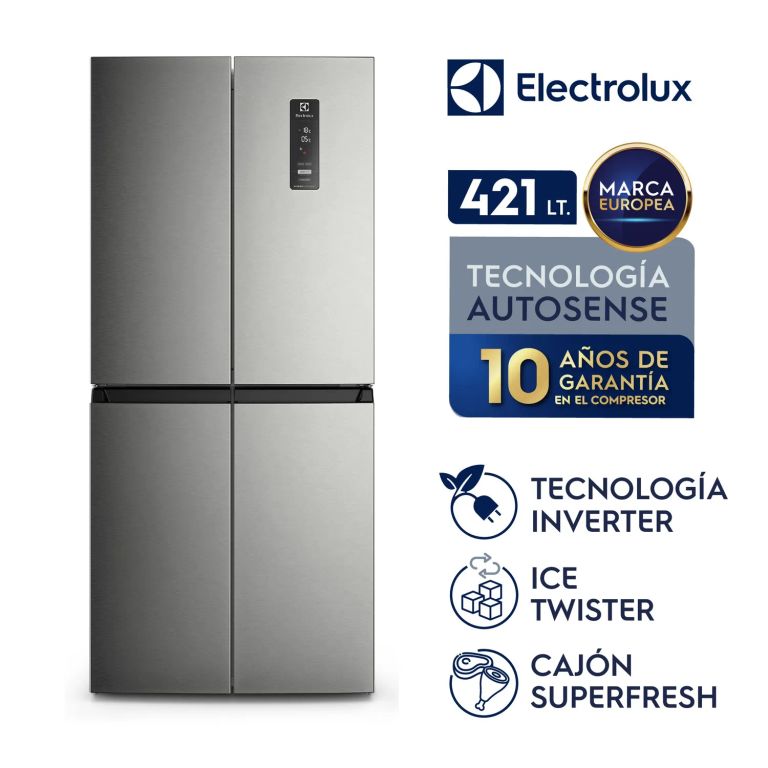 Refrigerador No Frost Bottom Multi Door Inverter 421 Litros Silver ERQU40E2HWS