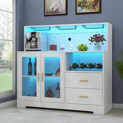MUEBLES CRISOSTOMO - Bar Vinero Moderno Blanco 120cm
