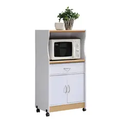 MUEBLES CRISOSTOMO - Alacena de Melamina con Ruedas Blanco