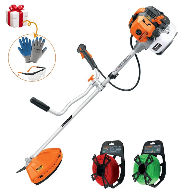 Desbrozadora podadora motoguadaña 2HP Combo arnes doble hilo 2 rollos