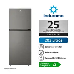 INDURAMA - REFRIGERADORA RI-359I TOP FREEZER 203L CROMA