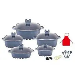 VALESKA - Juego de Ollas Ultra Granito 10pcs Roca