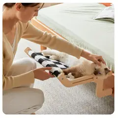 GENERICO - Cama para gato tipo hamaca de madera - BN