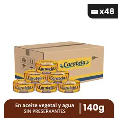 CARABELA - Trozos de Atún en aceite vegetal Carabela 140gr Caja x48
