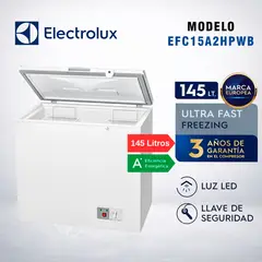 ELECTROLUX - Congeladora 145 Lt EFC15A2HPWB - ALUMINIO GOFRADO