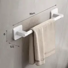 GENERICO - Toallero Barra de Toalla Sin Perforación Aluminio 30cm Blanco