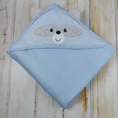 BANNITAS - Colcha de bebe Mapache Celeste