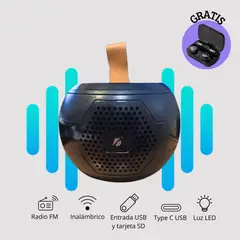 GENERICO - Parlante Inalámbrico con Soporte para Teléfono + Audifonos GRATIS