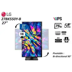 LG - MONITOR 27BK550Y-B 27" /HDMI/D-SUB/DISPLAY-PORT/ 1920 X 1080