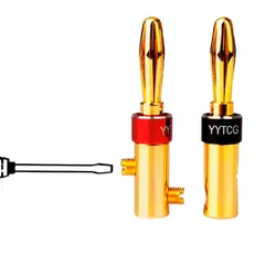 GENERICO - Conector Audio Banana 4 Piezas Original Enchufe