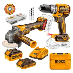INGCO TOOLS - Combo industrial Taladro percutor + amoladora 4½ Ingco