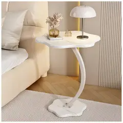 MINARI - Mesa Auxiliar Elegante y Moderna Diseño Flor en Forma de C BL MC6