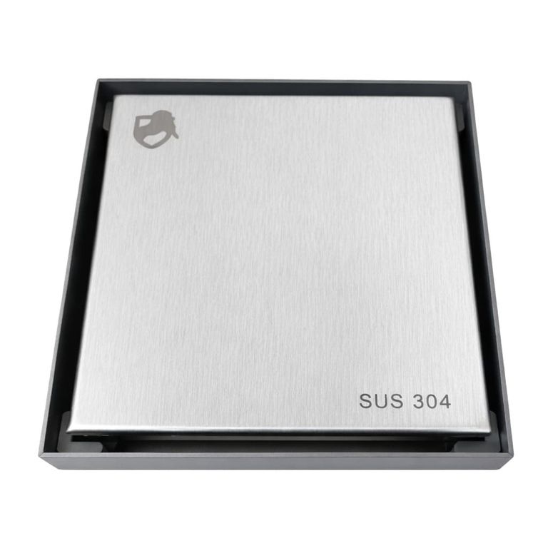 Sumidero desague HS Reversible de Acero Mate SUS 304 de10x10cm Cuadrado