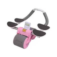 GENERICO - Rueda Abdominal Doble con Rebote + Temporizador Color Rosado