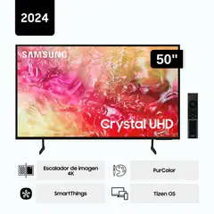 SAMSUNG - Televisor LED 50'' Crystal UHD 4K UN50DU7000 Tizen OS Smart TV - Nuevo 2024