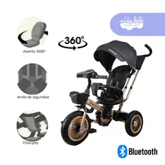 GENERICO - Triciclo con Bluetooth modelo Croos color Negro