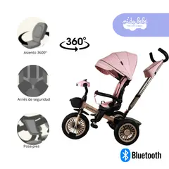 GENERICO - Triciclo con Bluetooth modelo Croos color Rosado