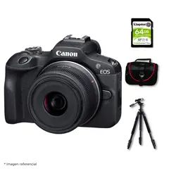 CANON - Cámara Mirrorless EOS R100 Lente RFS18-45mm f45-63 ISSTM + Kit Deluxe