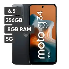 MOTOROLA - Celular Moto G34 8GB RAM 256GB 65 Negro Meteorito