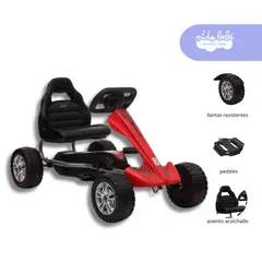 GENERICO - Carrito Chachicar para Niño modelo Go Cart color Rojo